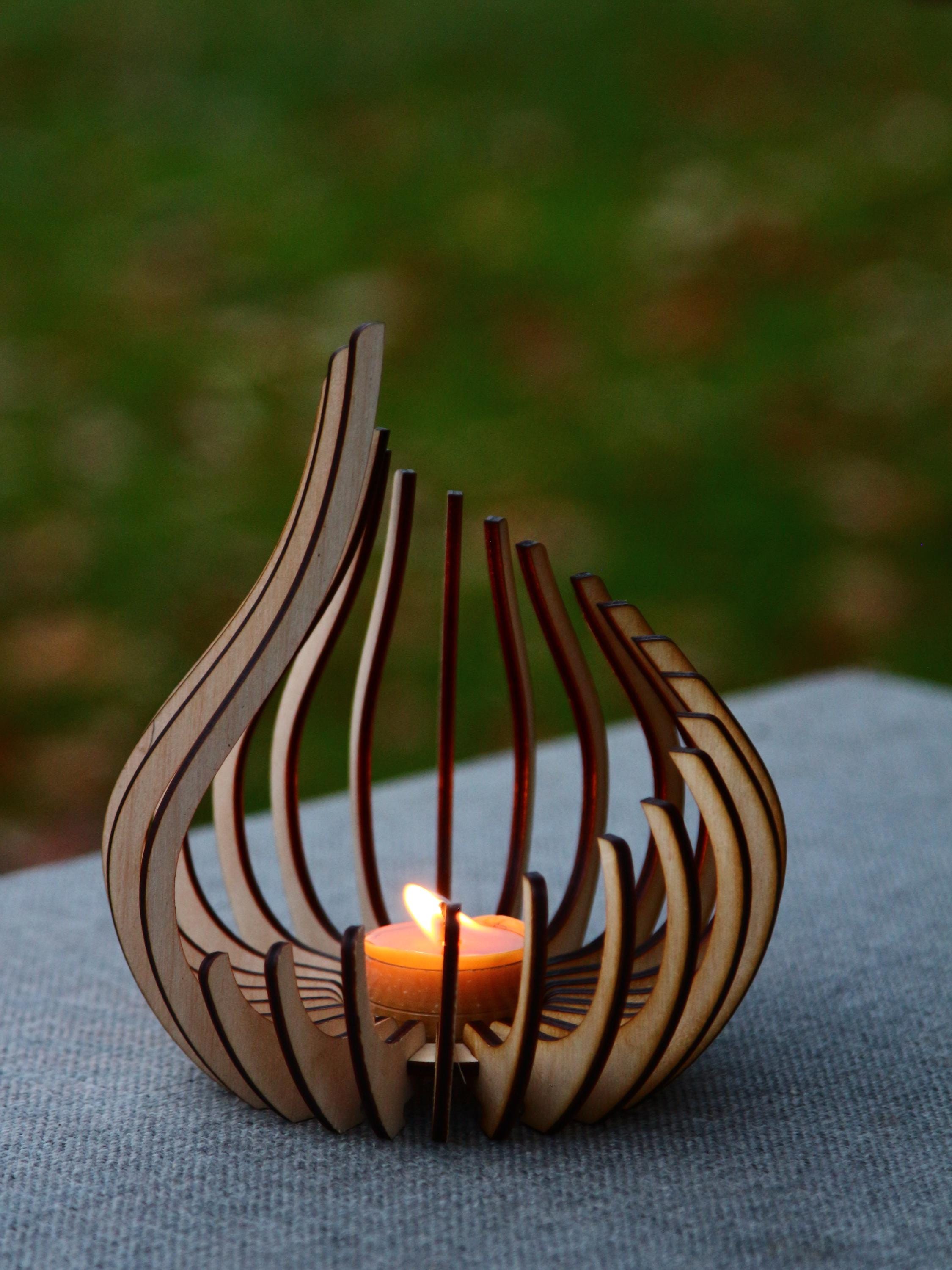 Wooden Candle Holder 2