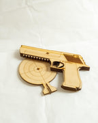 Wooden 9mm Replica Rubber Band Gun