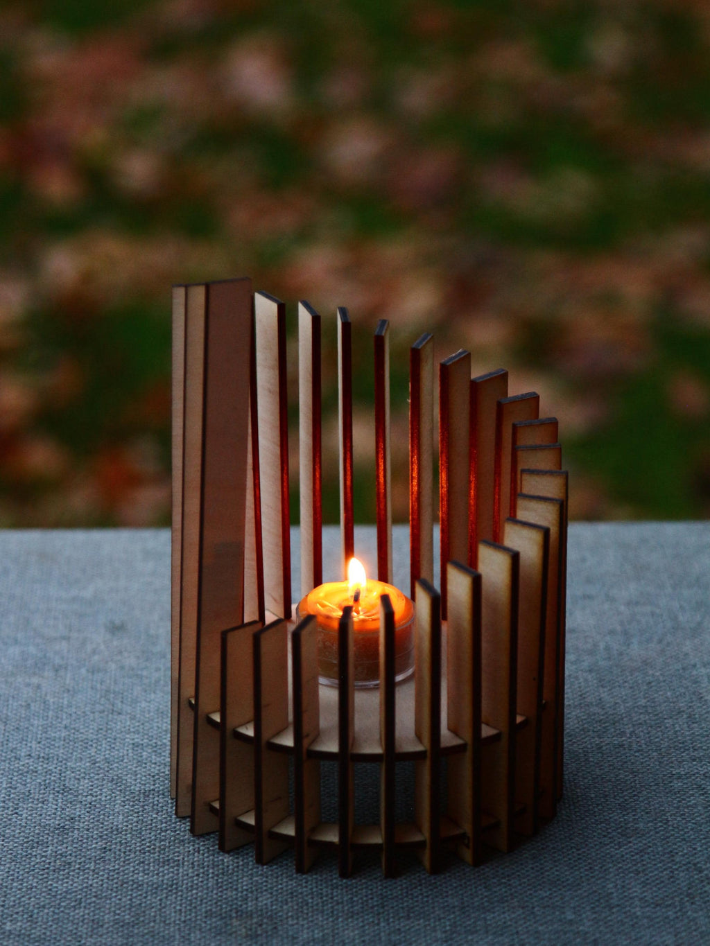 Cylinder Wooden Candle Holder