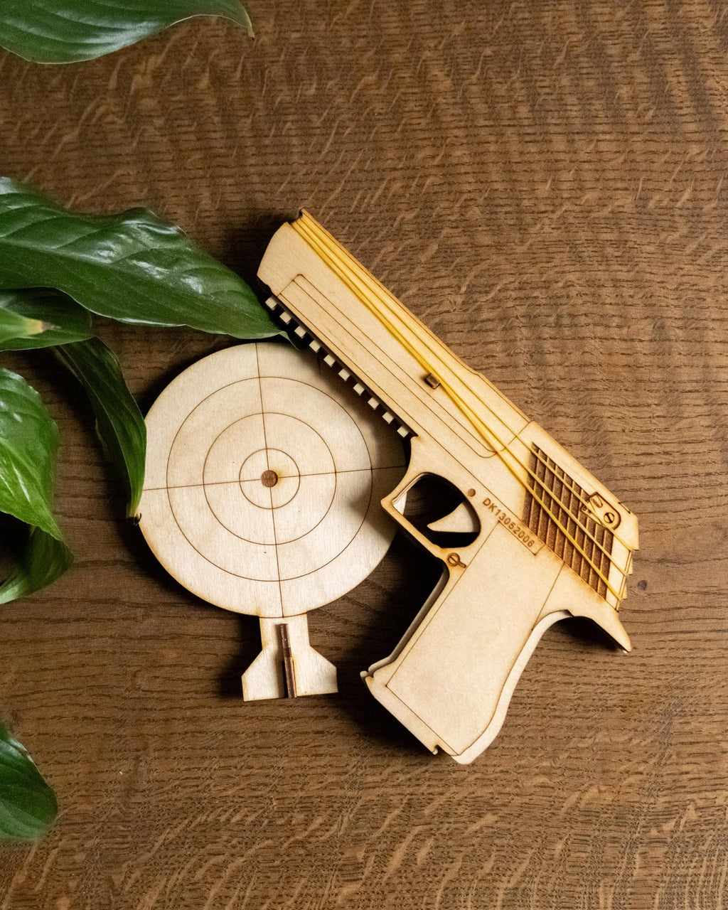Wooden 9mm Replica Rubber Band Gun