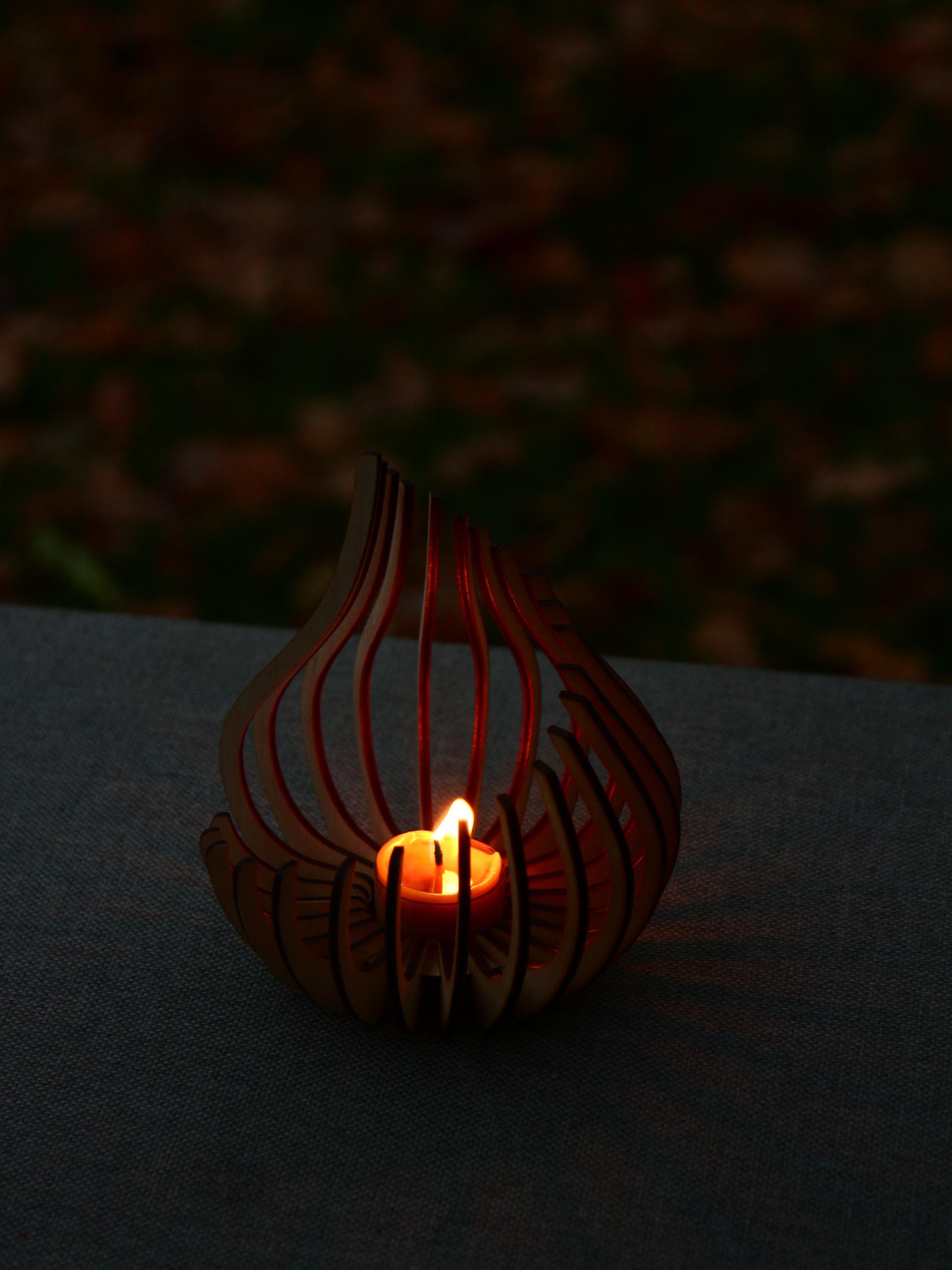 Wooden Candle Holder 2