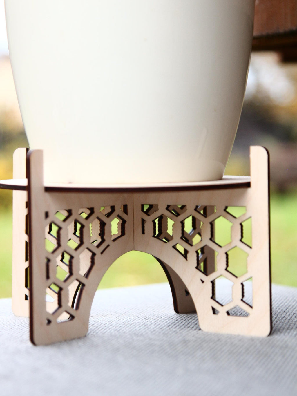 Laser Cut Wooden Plant Stand