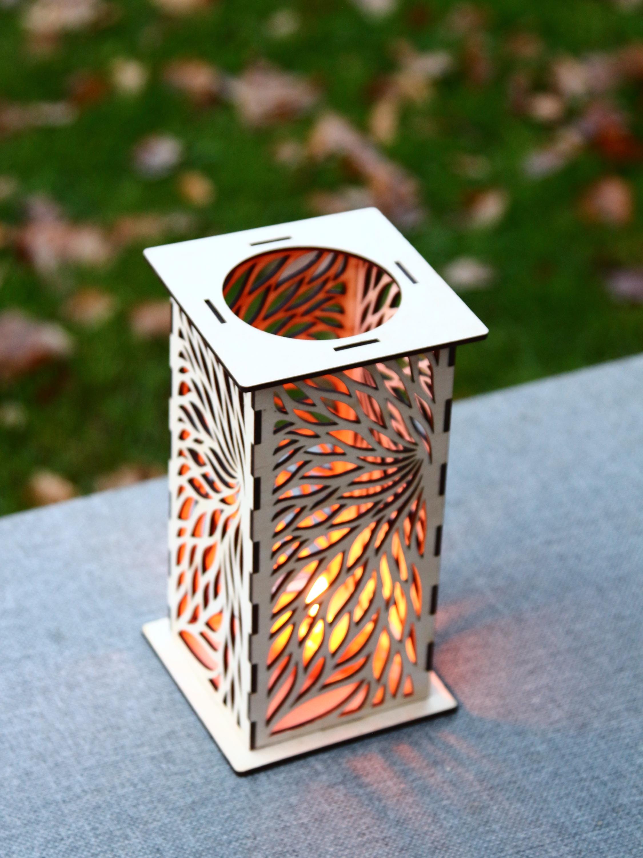 Wooden Candle Lantern 1