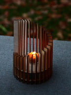 Cylinder Wooden Candle Holder