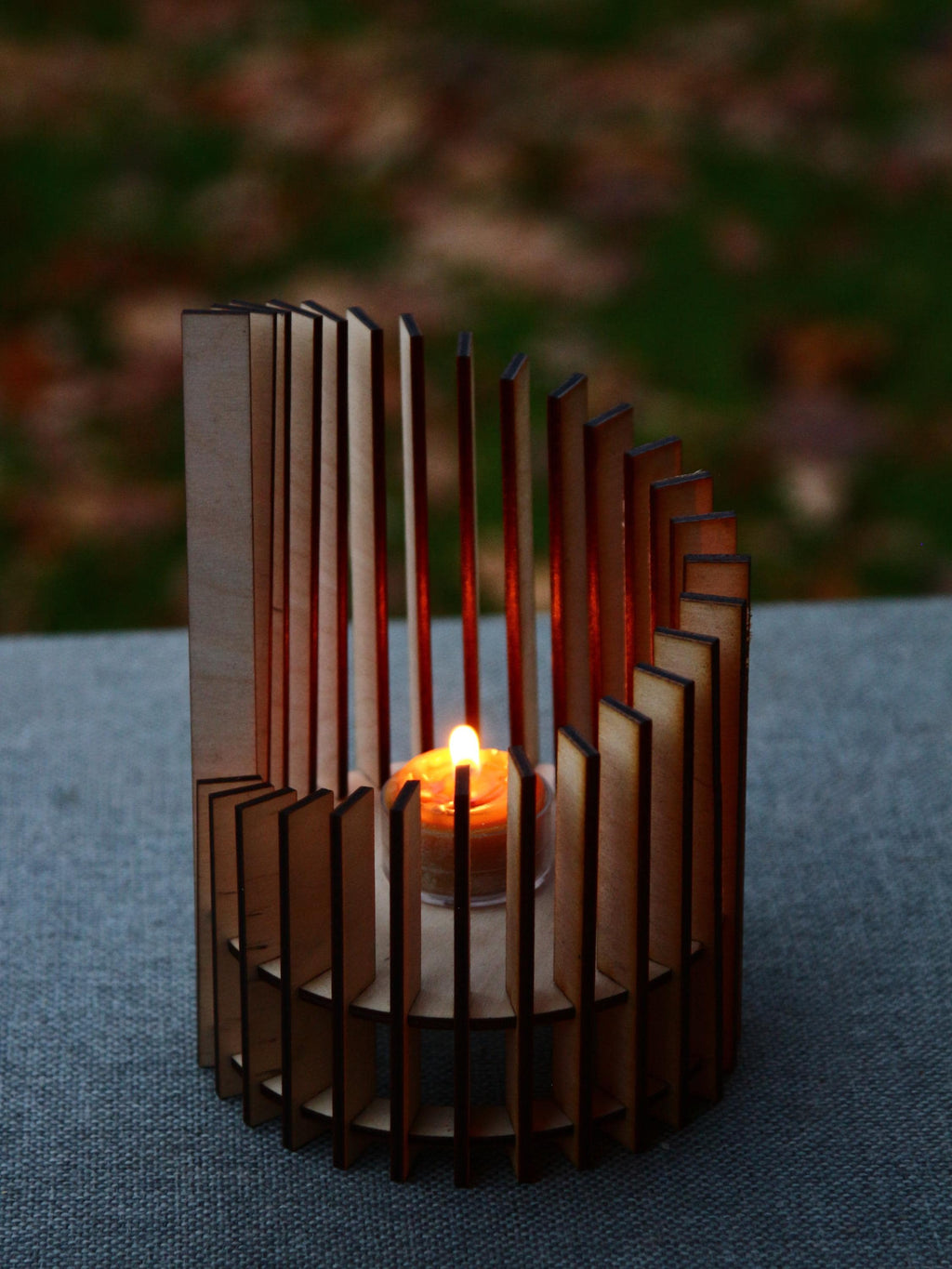 Cylinder Wooden Candle Holder