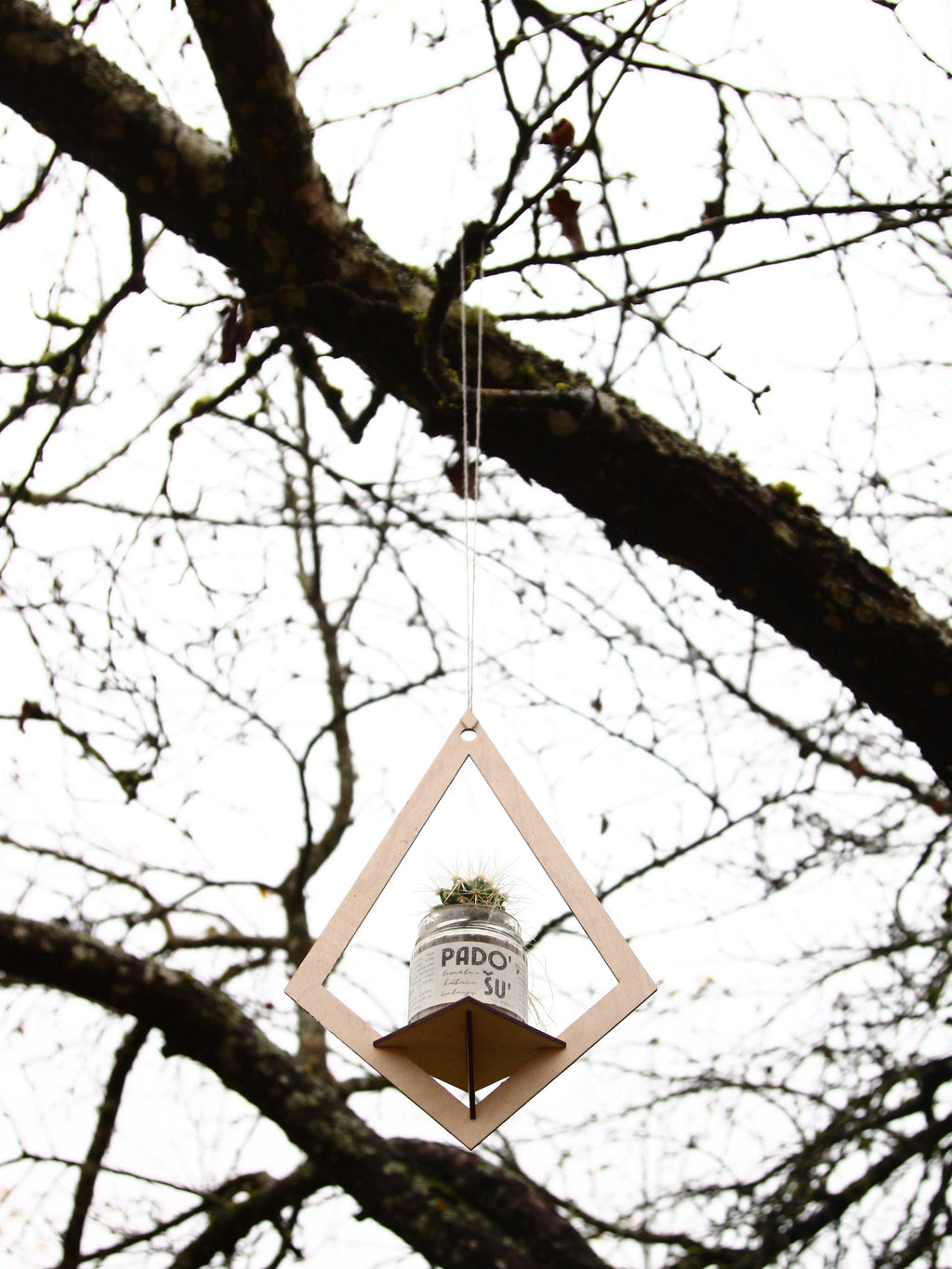 Geometric Hanging Planter Shelf
