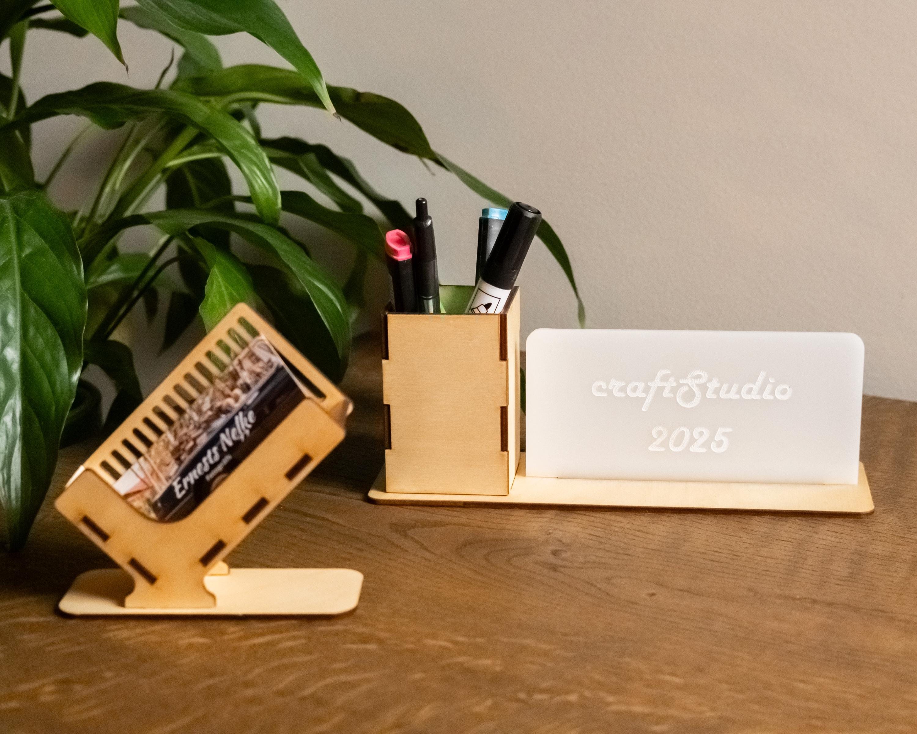 Personalized Birch Plywood Pen Holder