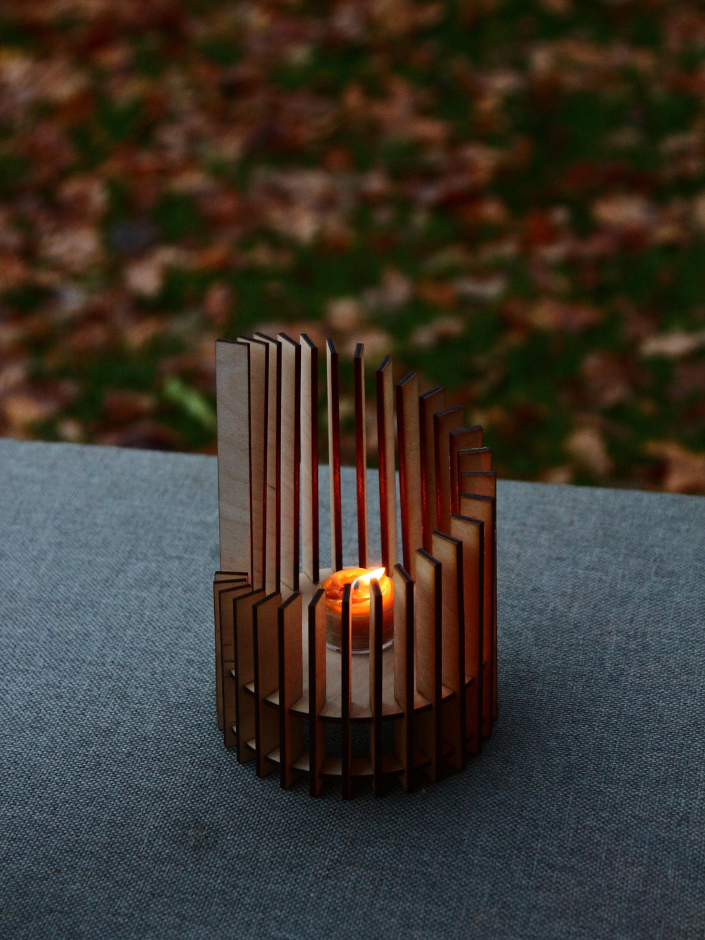 Cylinder Wooden Candle Holder