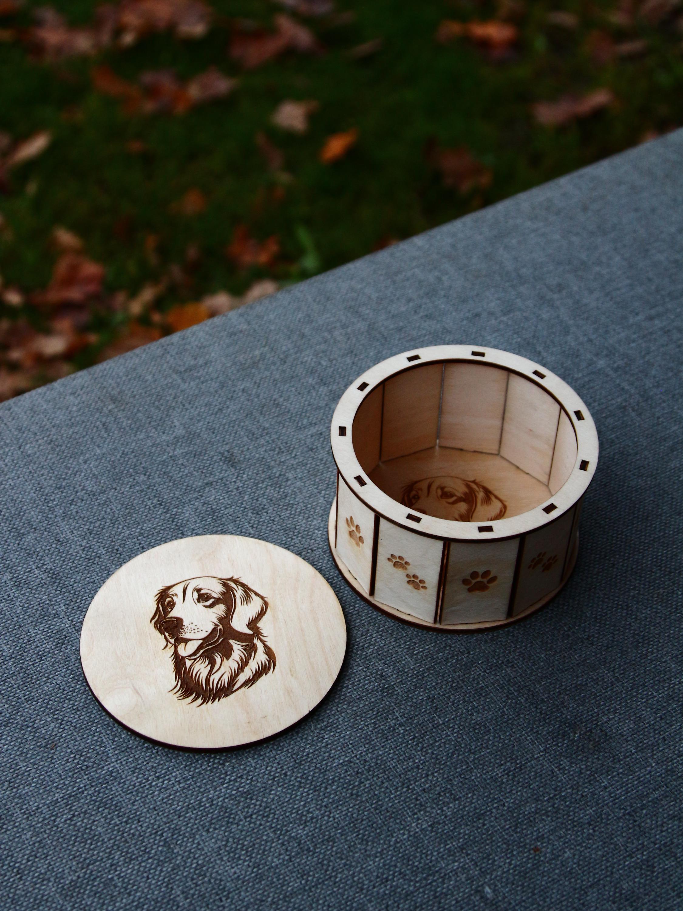 Round Custom Pet Urn Box