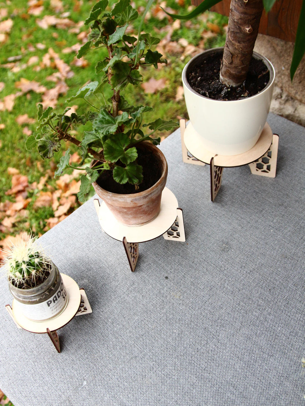 Laser Cut Wooden Plant Stand