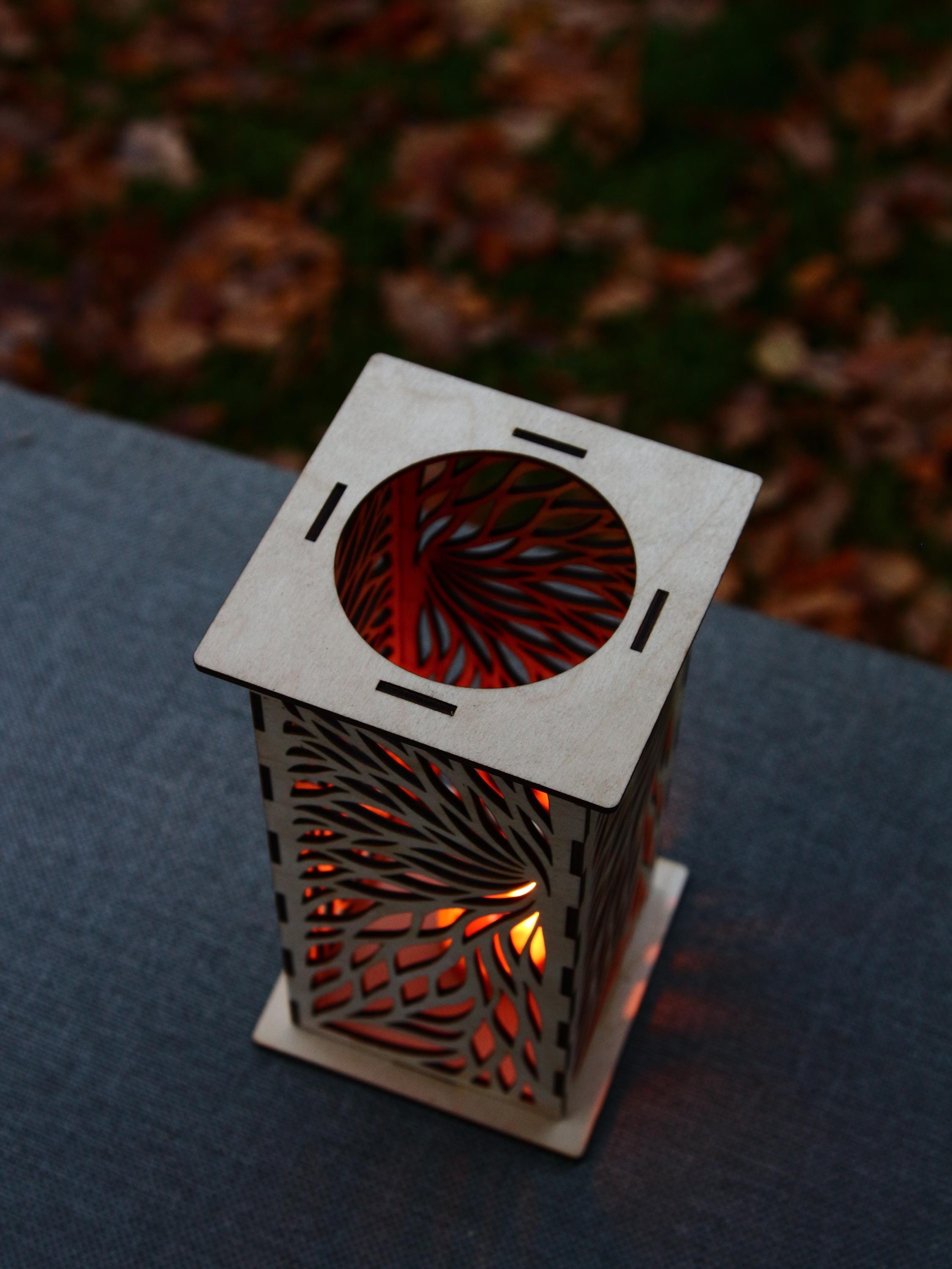 Wooden Candle Lantern 1