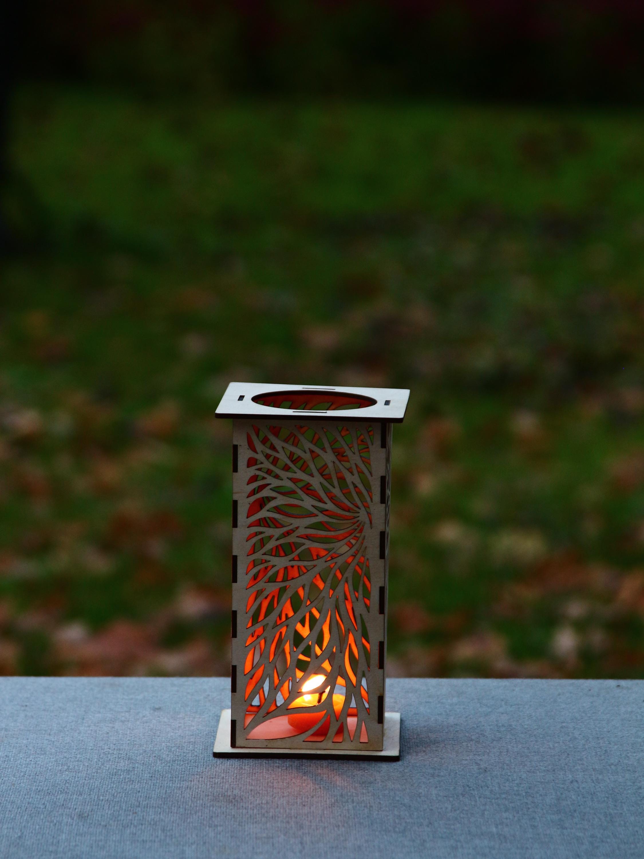 Wooden Candle Lantern 1